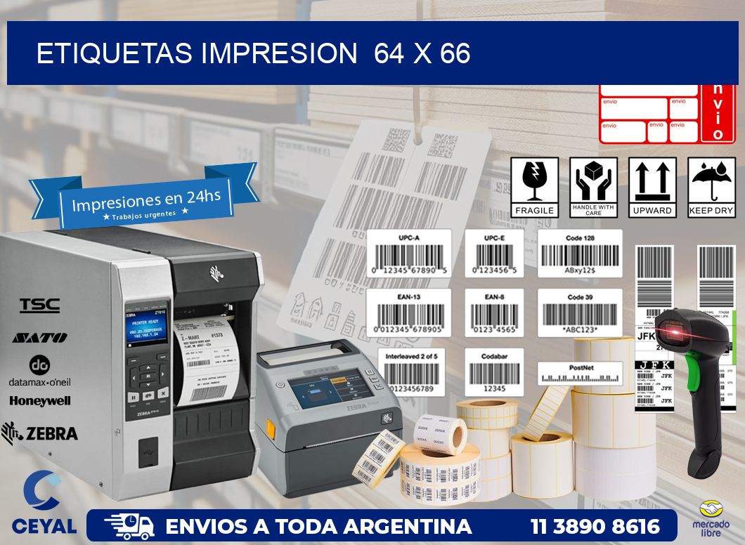 ETIQUETAS IMPRESION 64 x 66