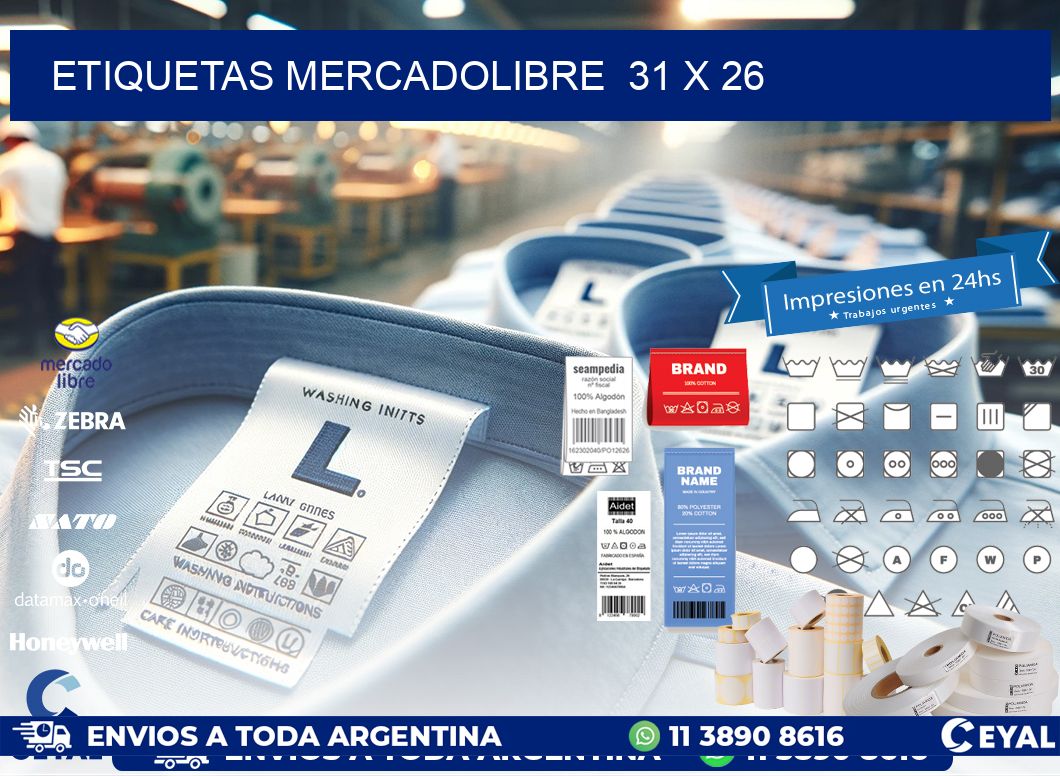 ETIQUETAS MERCADOLIBRE  31 x 26