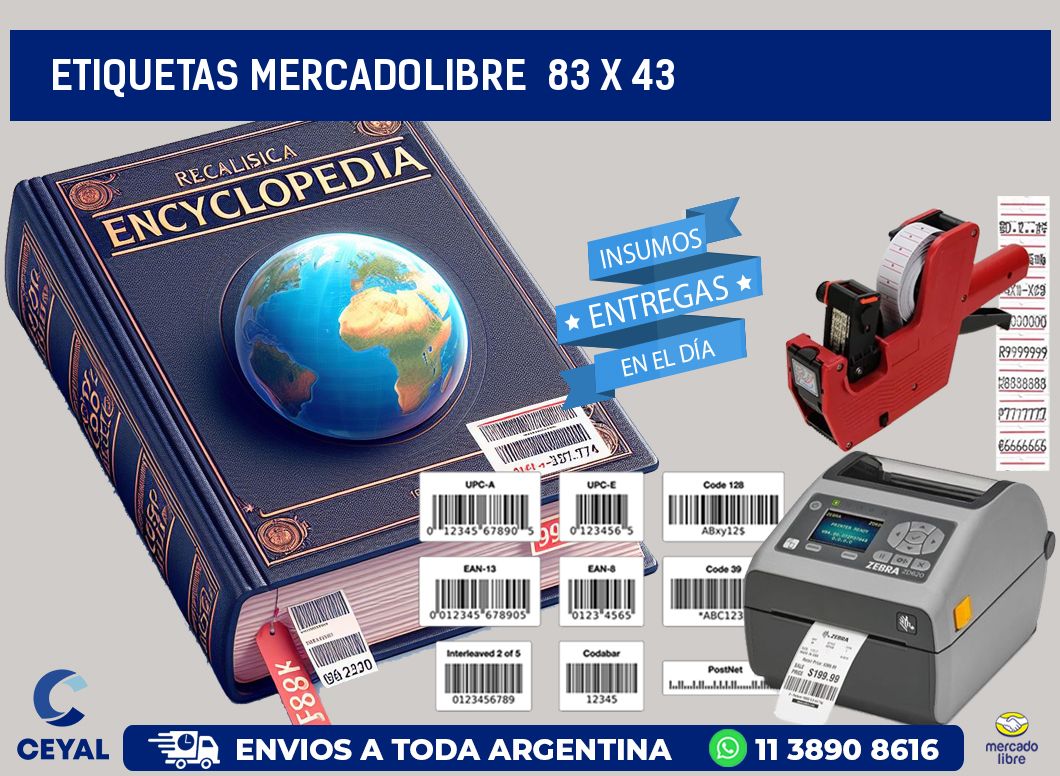 ETIQUETAS MERCADOLIBRE  83 x 43