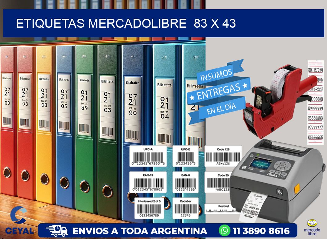 ETIQUETAS MERCADOLIBRE  83 x 43