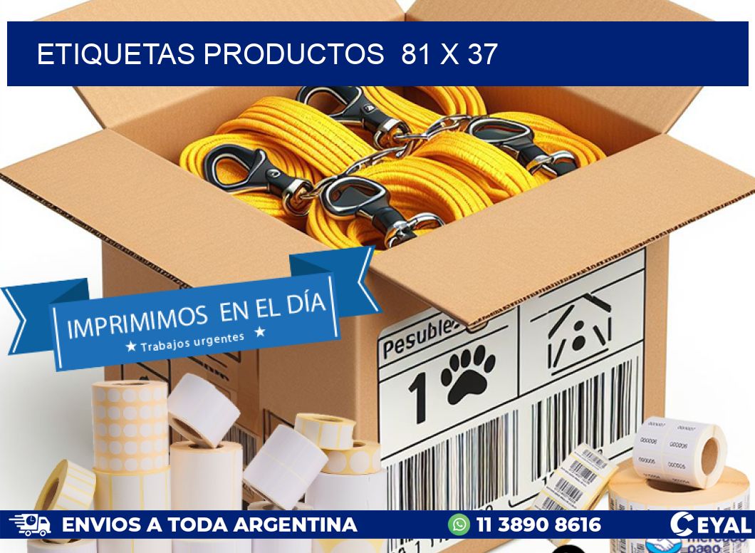 ETIQUETAS PRODUCTOS  81 x 37