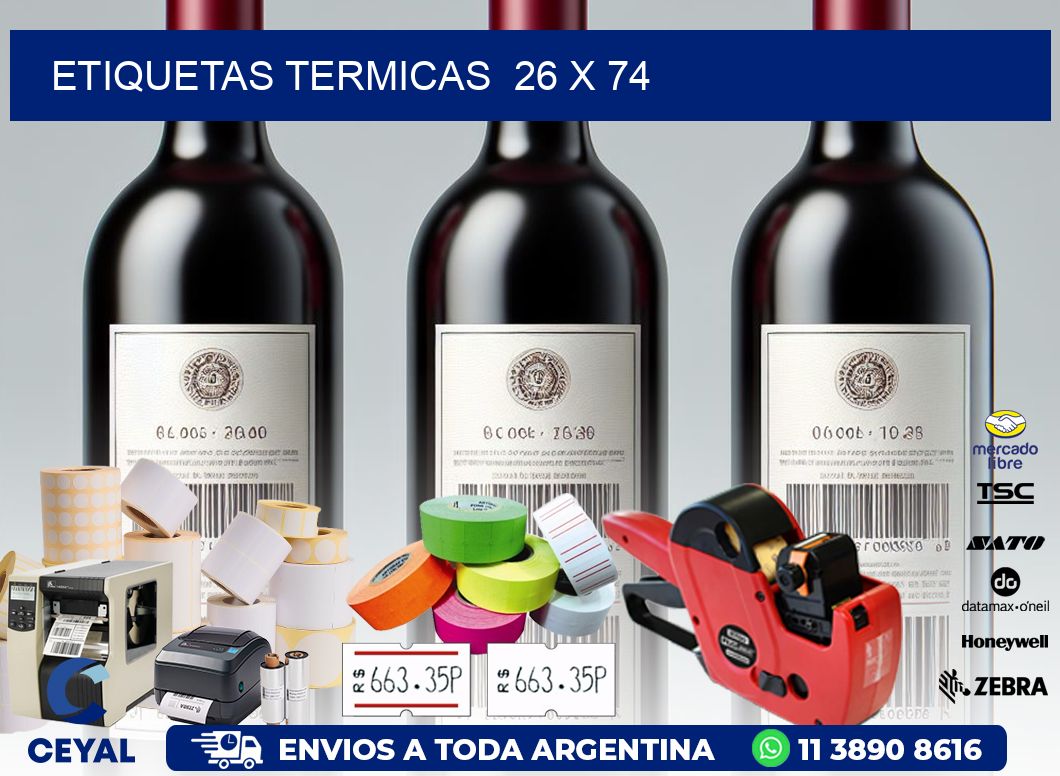 ETIQUETAS TERMICAS 26 x 74