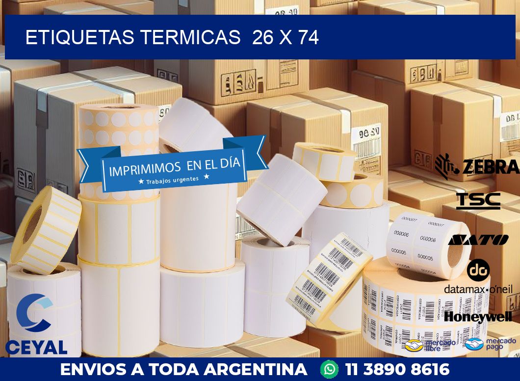 ETIQUETAS TERMICAS  26 x 74
