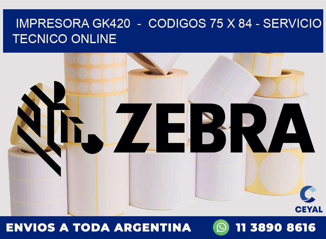 IMPRESORA GK420  -  CODIGOS 75 x 84 - SERVICIO TECNICO ONLINE