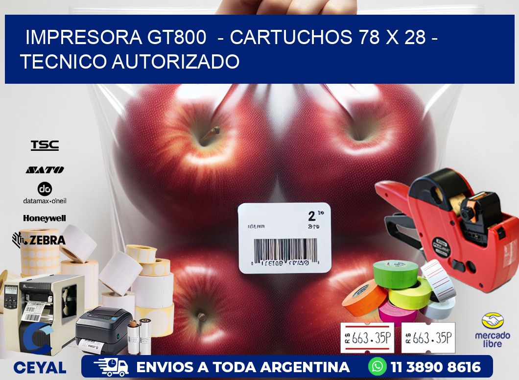 IMPRESORA GT800 - CARTUCHOS 78 x 28 - TECNICO AUTORIZADO
