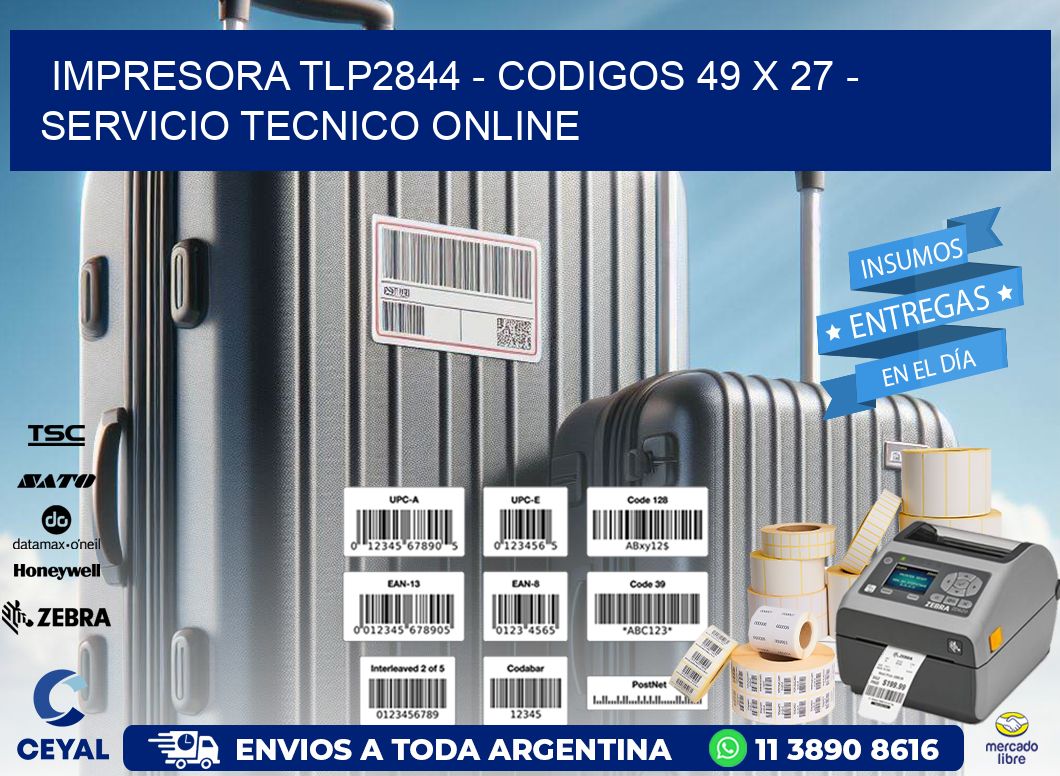 IMPRESORA TLP2844 - CODIGOS 49 x 27 - SERVICIO TECNICO ONLINE