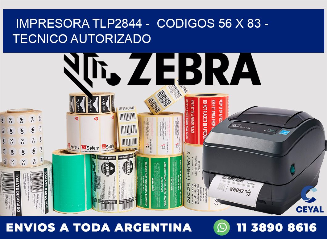 IMPRESORA TLP2844 -  CODIGOS 56 x 83 - TECNICO AUTORIZADO