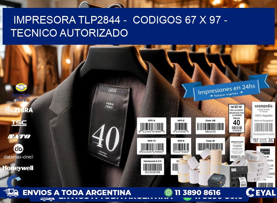 IMPRESORA TLP2844 -  CODIGOS 67 x 97 - TECNICO AUTORIZADO