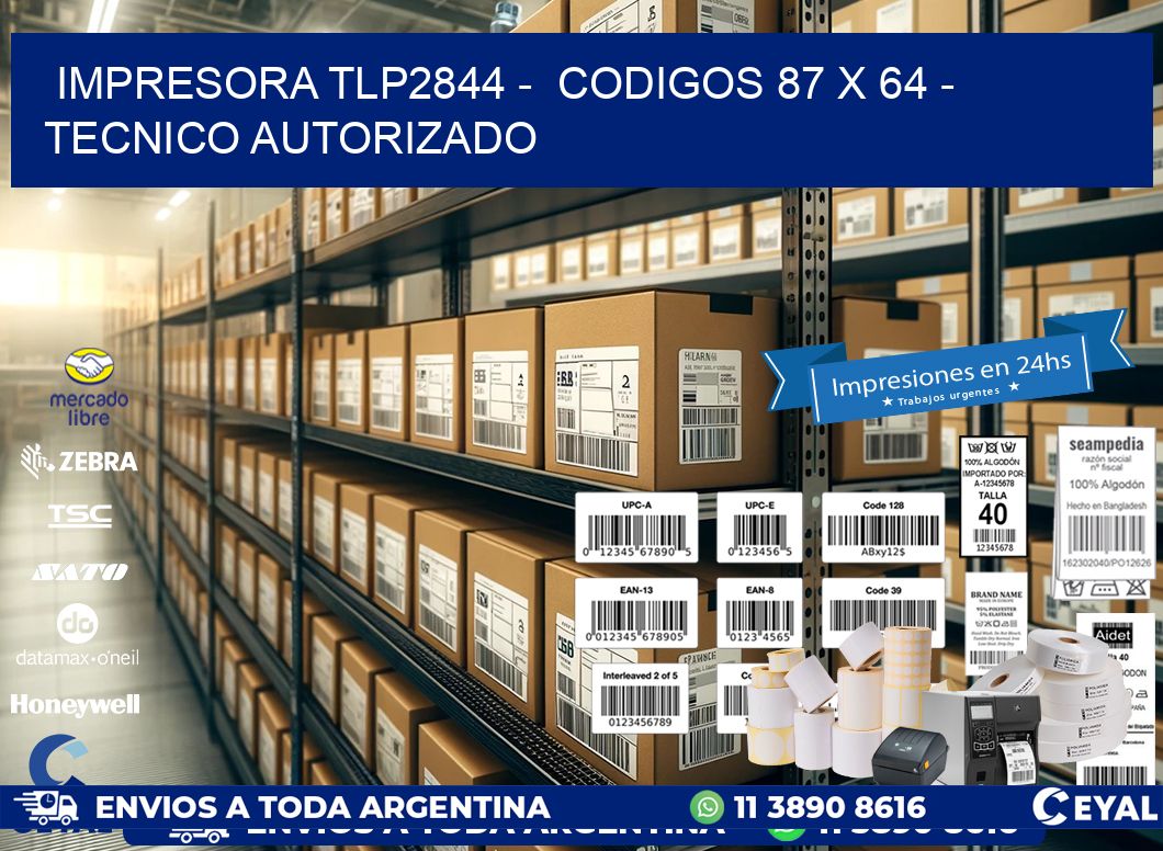 IMPRESORA TLP2844 - CODIGOS 87 x 64 - TECNICO AUTORIZADO