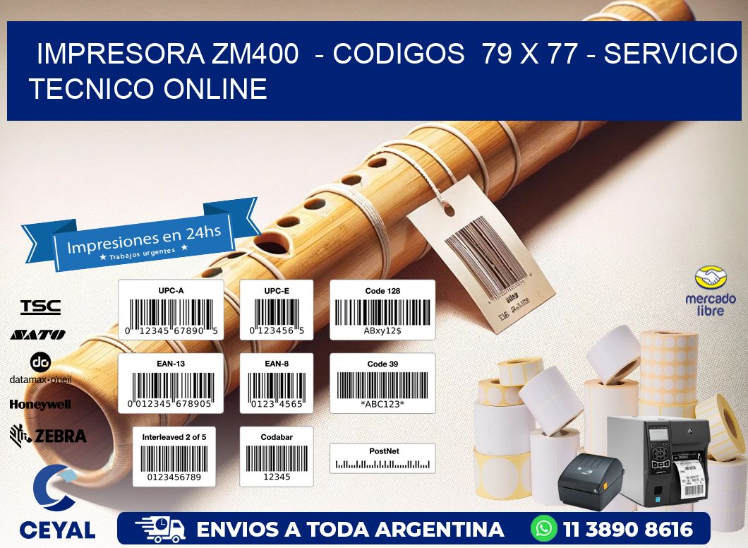 IMPRESORA ZM400  - CODIGOS  79 x 77 - SERVICIO TECNICO ONLINE