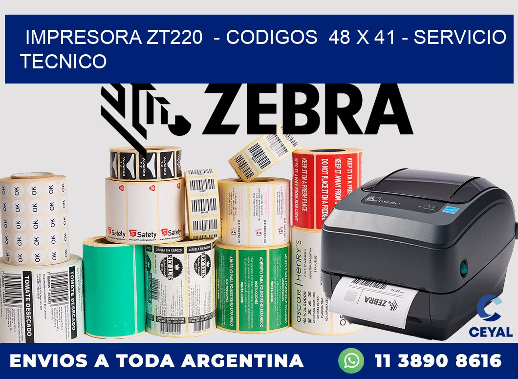 IMPRESORA ZT220  - CODIGOS  48 x 41 - SERVICIO TECNICO