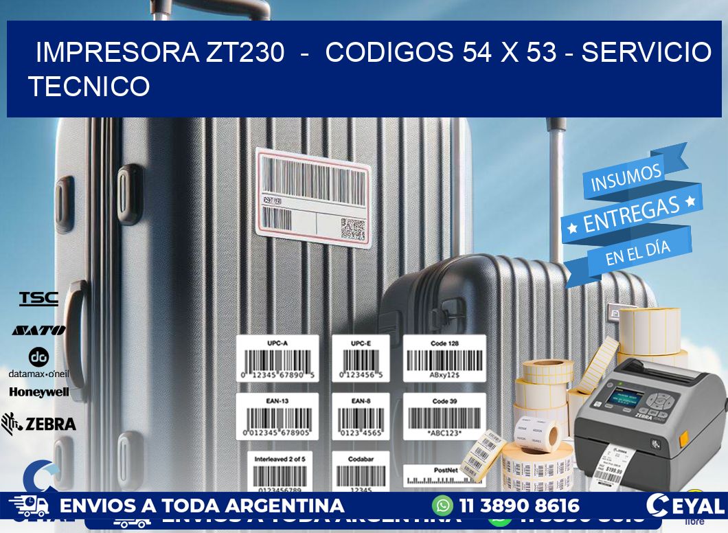 IMPRESORA ZT230  -  CODIGOS 54 x 53 - SERVICIO TECNICO