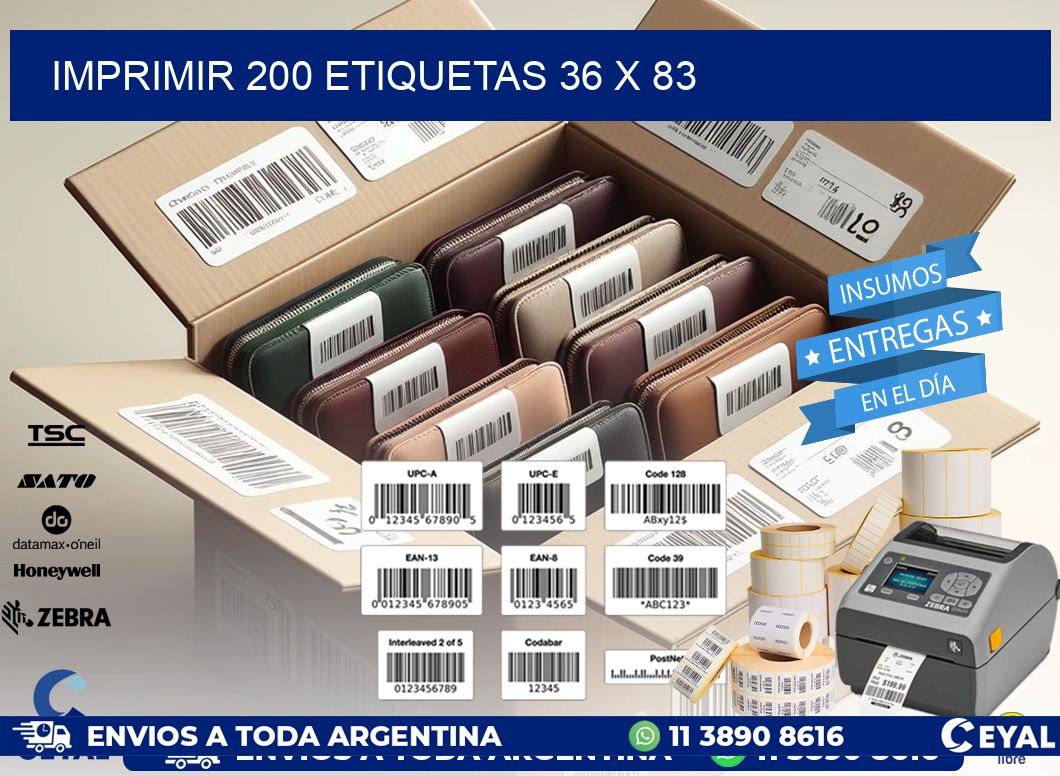 IMPRIMIR 200 ETIQUETAS 36 x 83