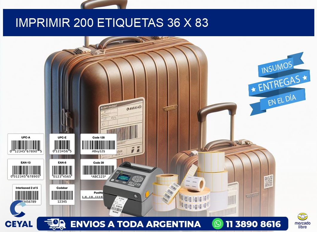 IMPRIMIR 200 ETIQUETAS 36 x 83