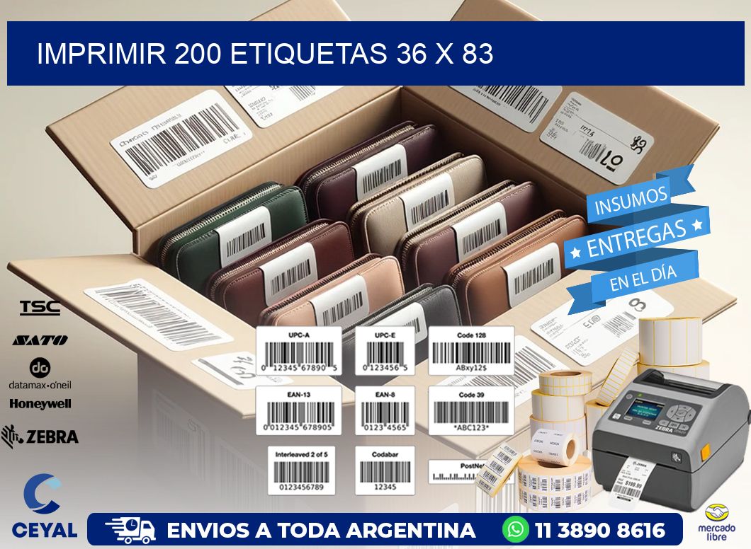 IMPRIMIR 200 ETIQUETAS 36 x 83