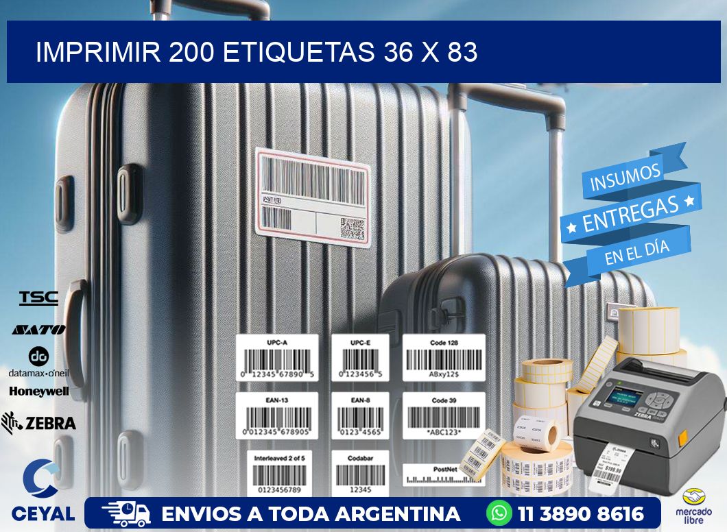 IMPRIMIR 200 ETIQUETAS 36 x 83