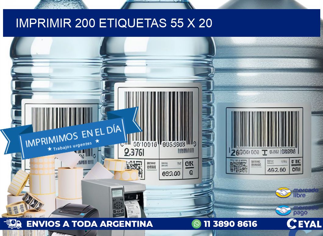 IMPRIMIR 200 ETIQUETAS 55 x 20