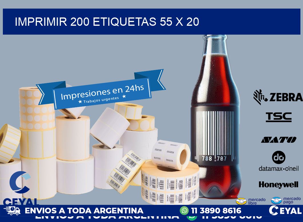 IMPRIMIR 200 ETIQUETAS 55 x 20