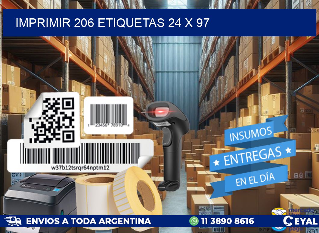 IMPRIMIR 206 ETIQUETAS 24 x 97