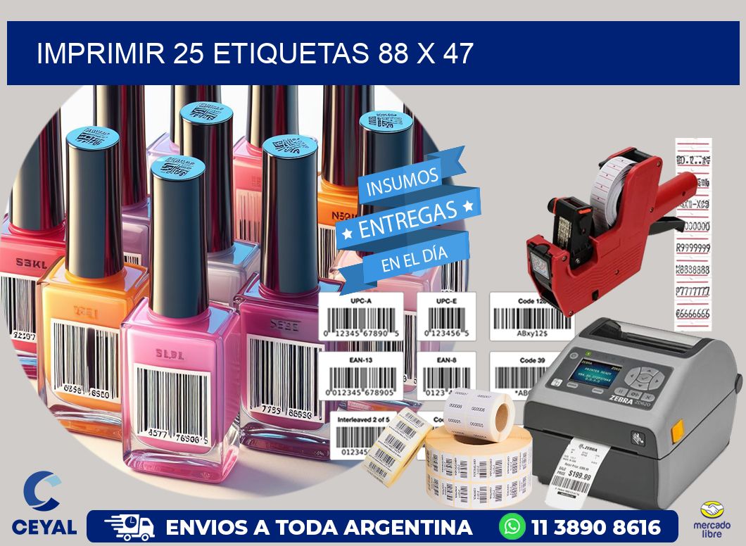 IMPRIMIR 25 ETIQUETAS 88 x 47