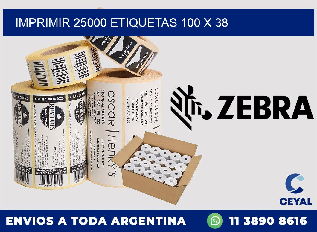 IMPRIMIR 25000 ETIQUETAS 100 x 38