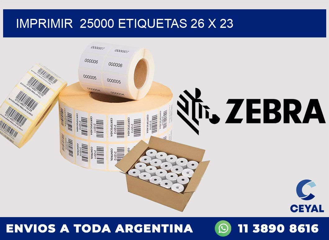 IMPRIMIR  25000 ETIQUETAS 26 x 23