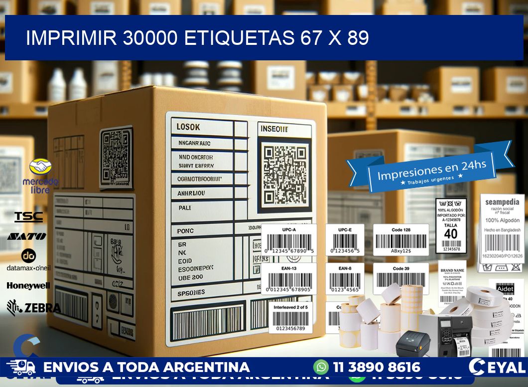 IMPRIMIR 30000 ETIQUETAS 67 x 89