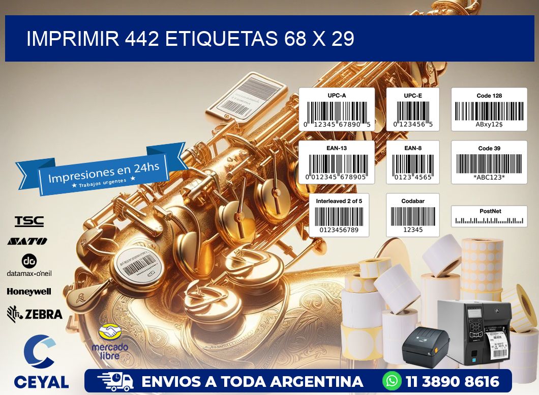 IMPRIMIR 442 ETIQUETAS 68 x 29