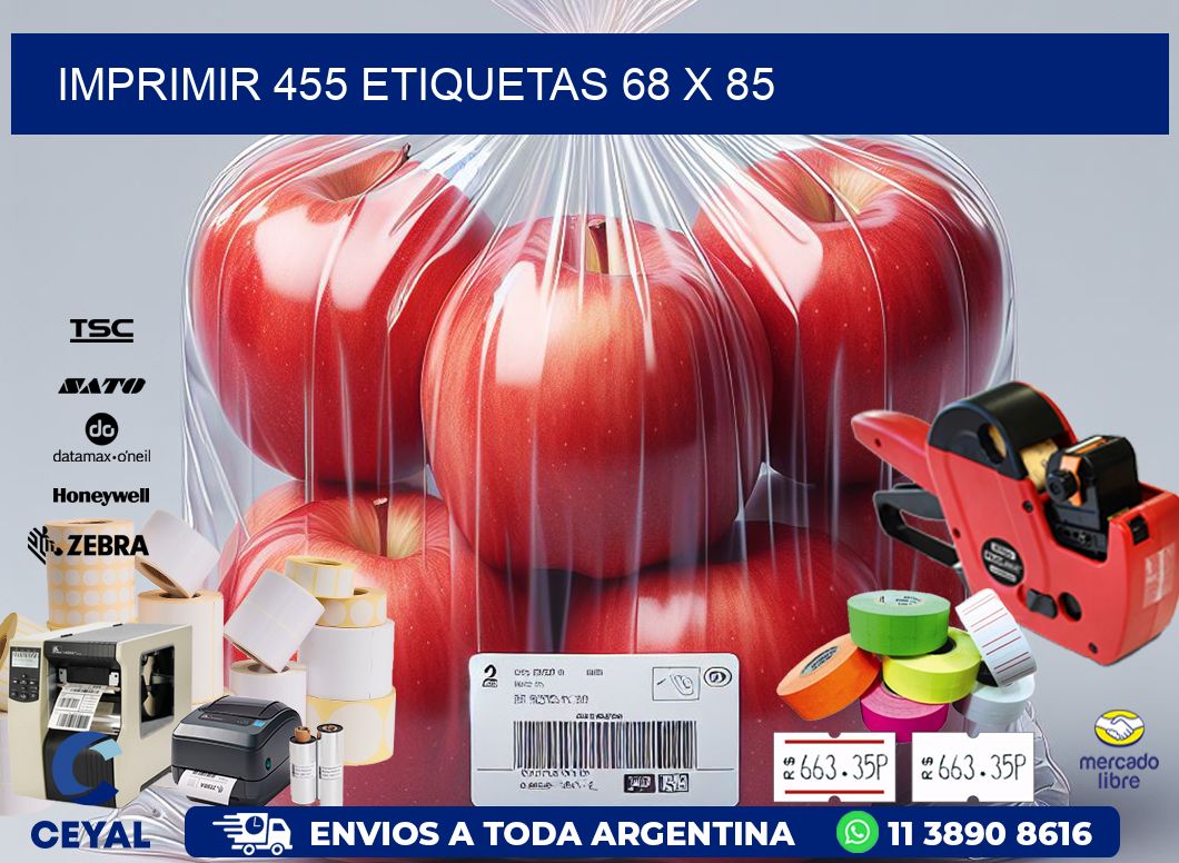 IMPRIMIR 455 ETIQUETAS 68 x 85