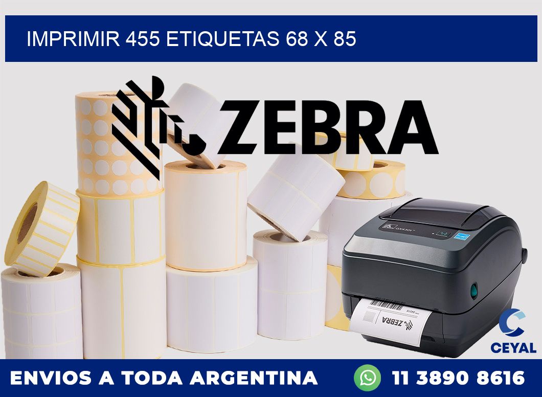 IMPRIMIR 455 ETIQUETAS 68 x 85