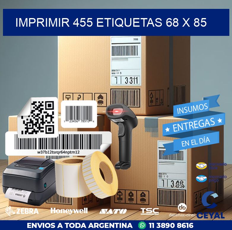 IMPRIMIR 455 ETIQUETAS 68 x 85