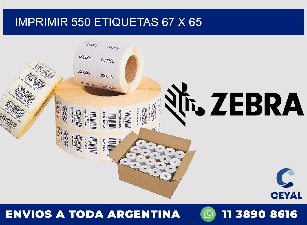 IMPRIMIR 550 ETIQUETAS 67 x 65