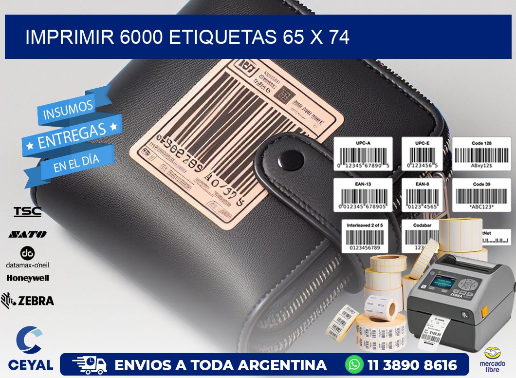 IMPRIMIR 6000 ETIQUETAS 65 x 74