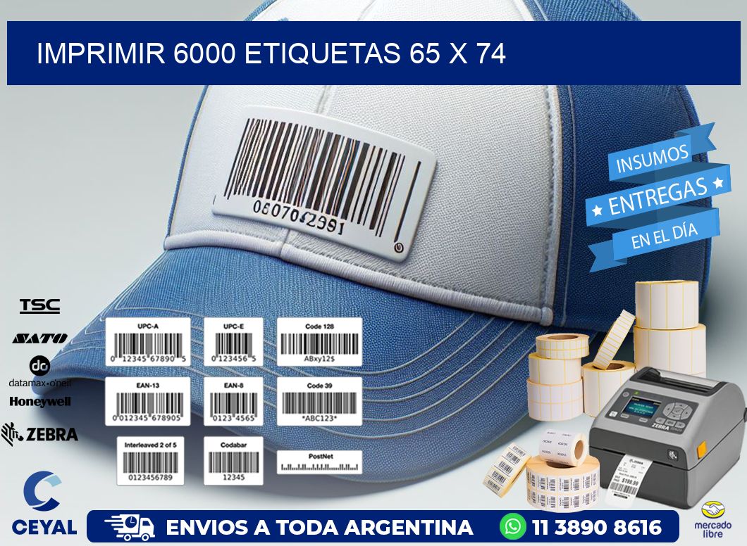 IMPRIMIR 6000 ETIQUETAS 65 x 74