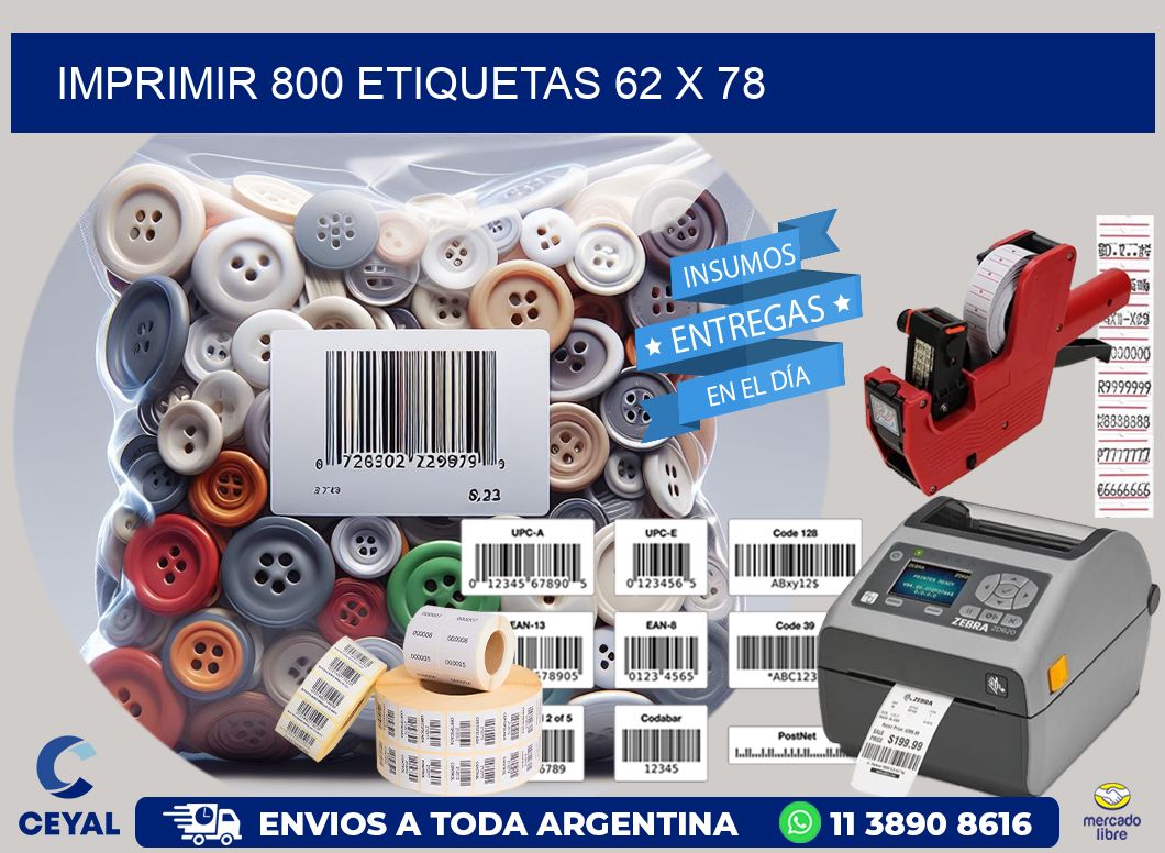 IMPRIMIR 800 ETIQUETAS 62 x 78