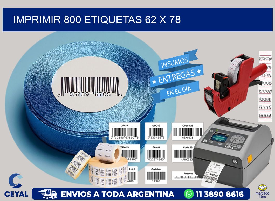 IMPRIMIR 800 ETIQUETAS 62 x 78