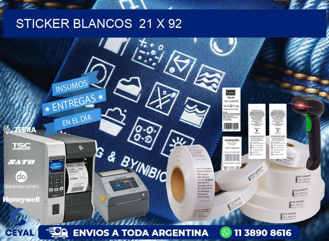 STICKER BLANCOS  21 x 92