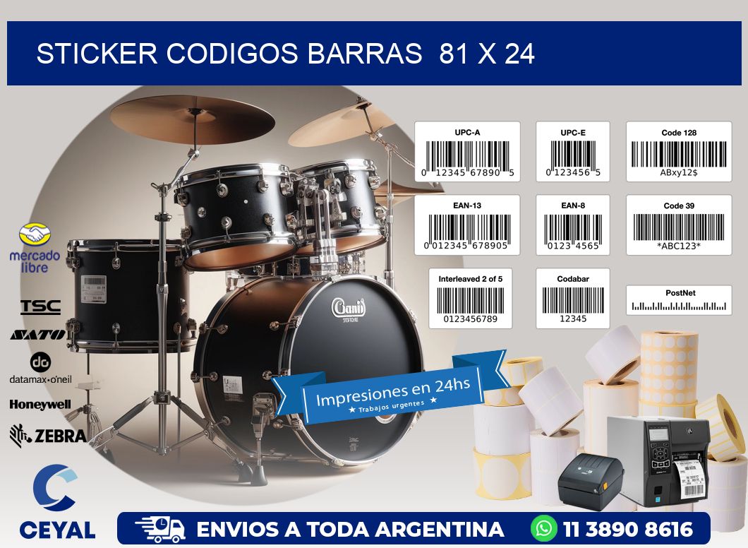 STICKER CODIGOS BARRAS  81 x 24