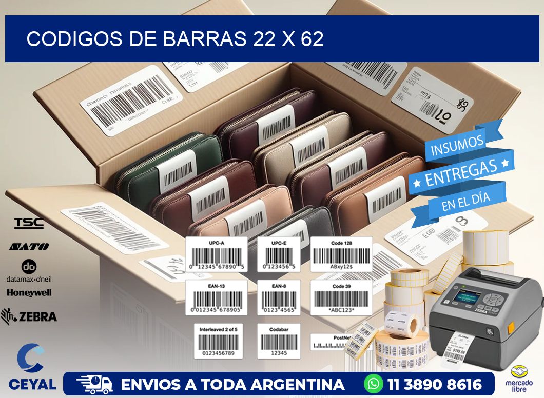 codigos de barras 22 x 62