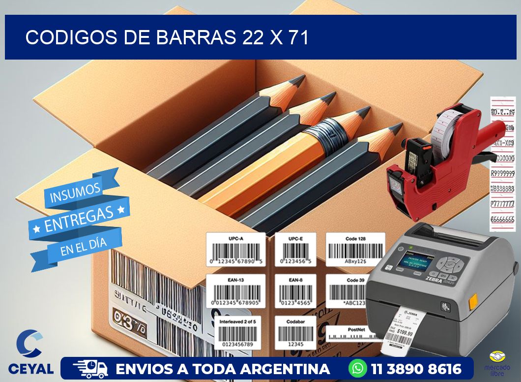 codigos de barras 22 x 71