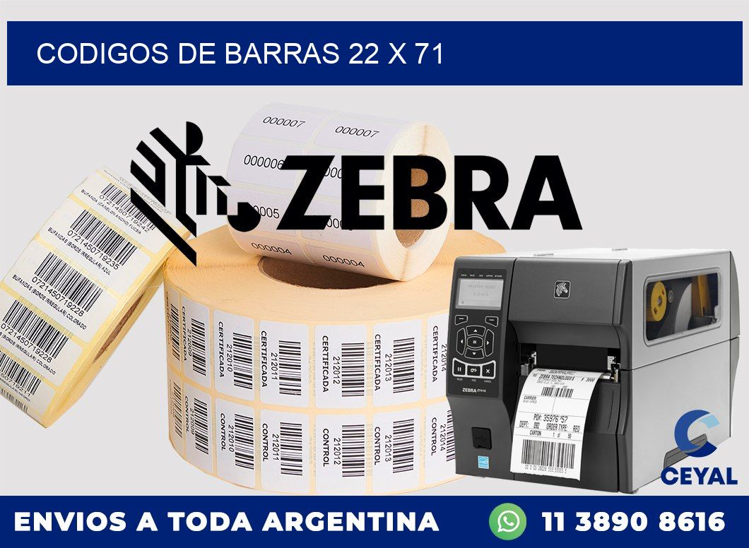 codigos de barras 22 x 71