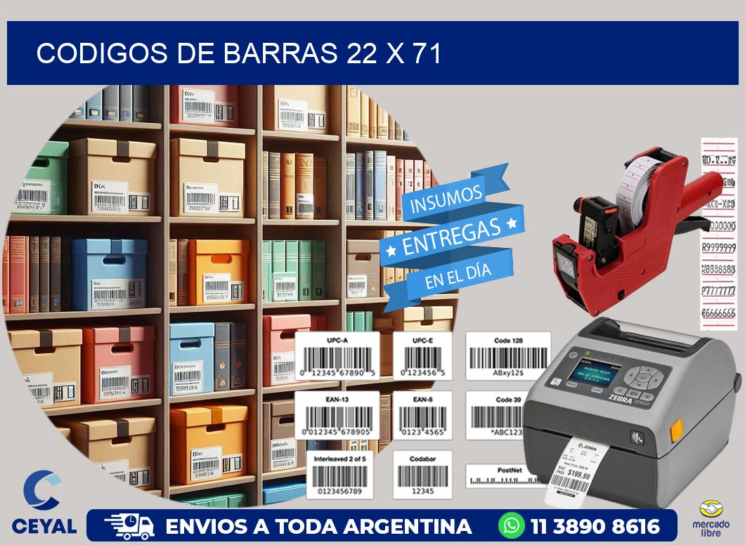 codigos de barras 22 x 71