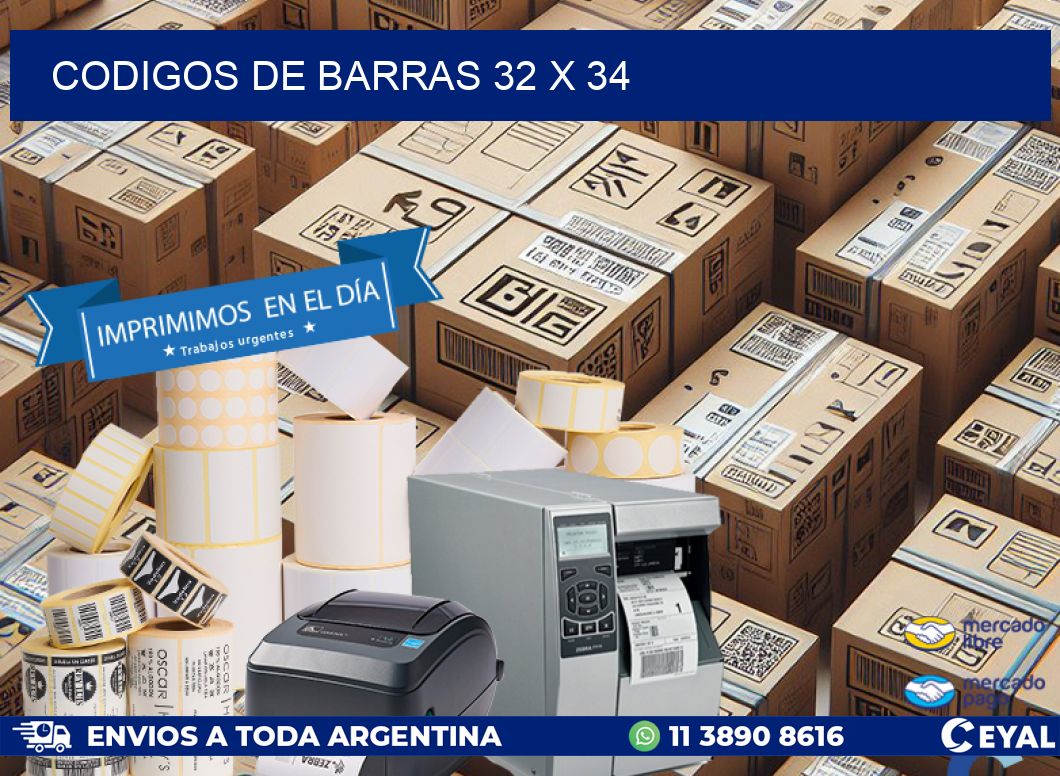 codigos de barras 32 x 34