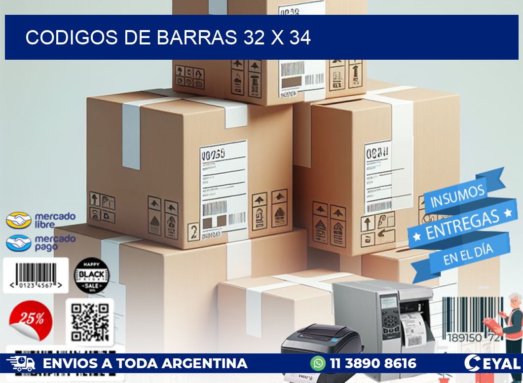 codigos de barras 32 x 34