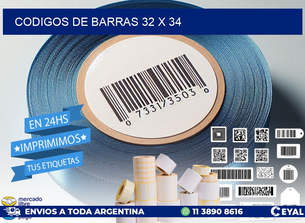codigos de barras 32 x 34