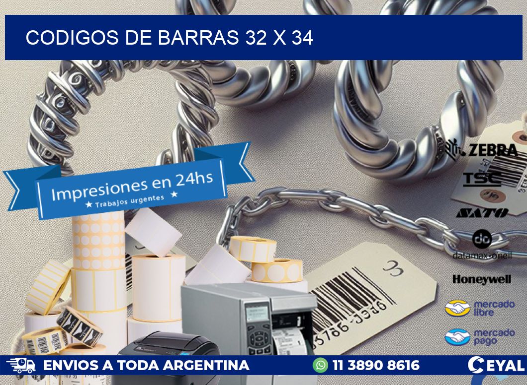 codigos de barras 32 x 34