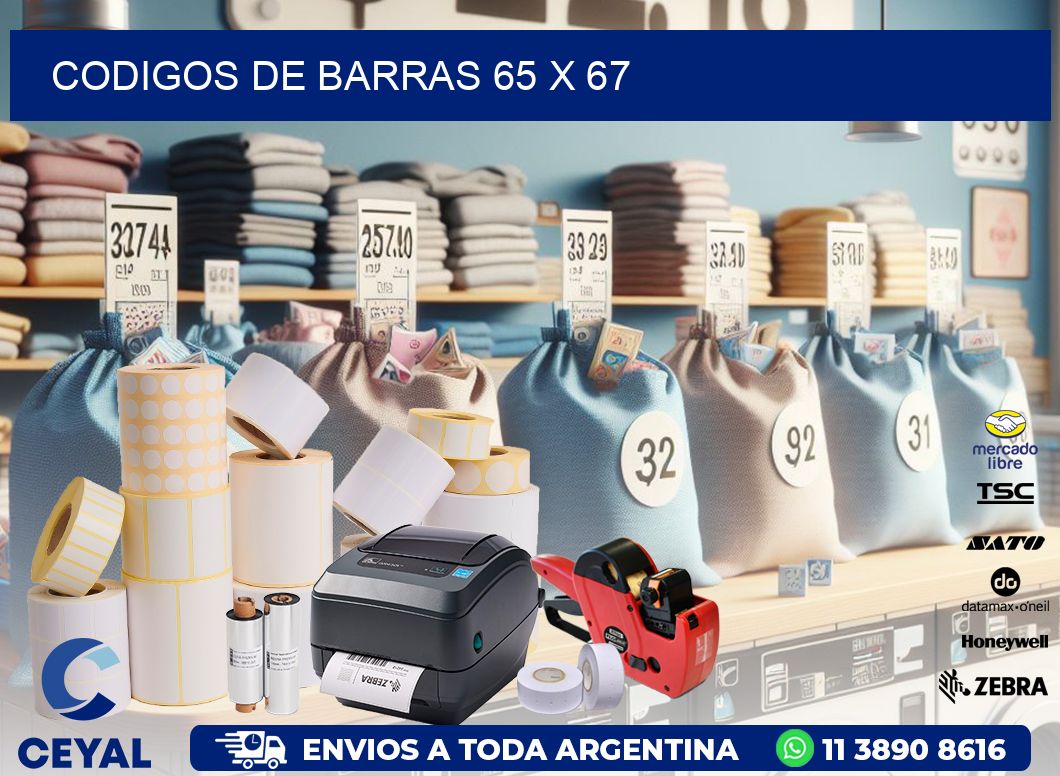 codigos de barras 65 x 67