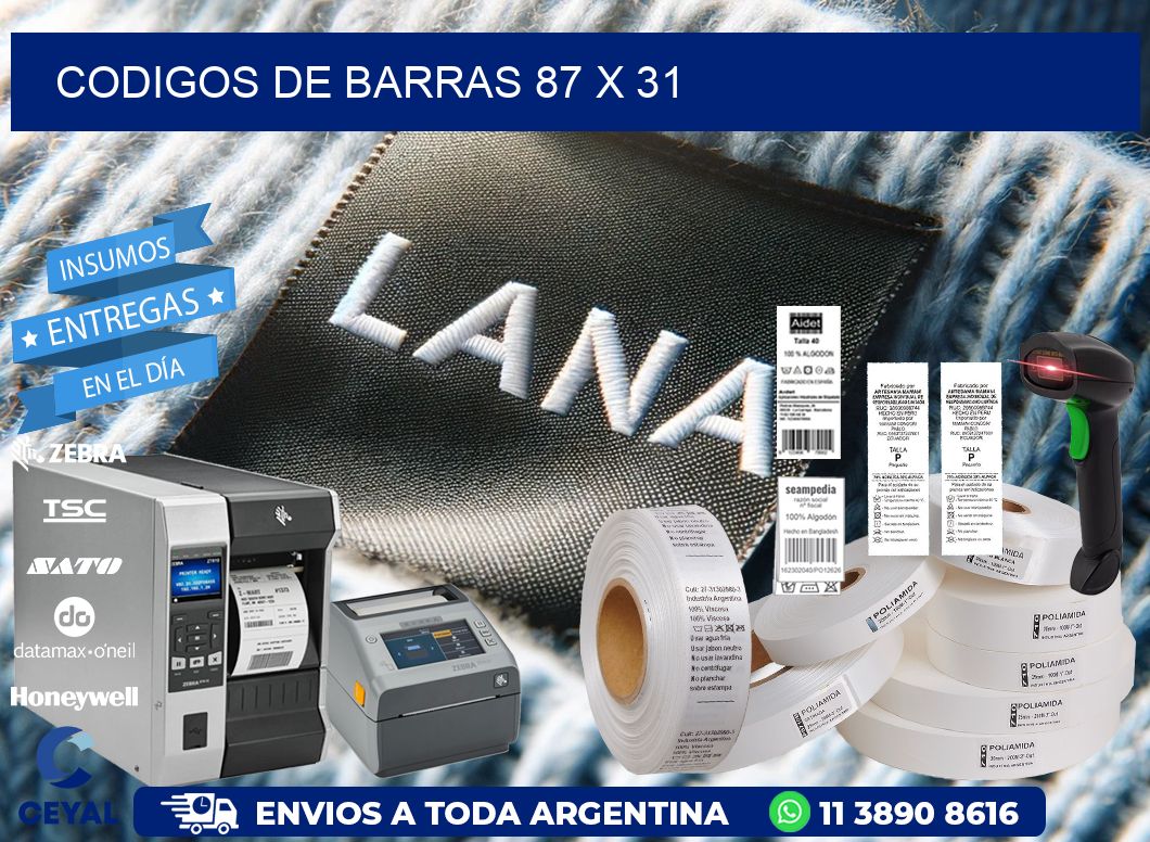 codigos de barras 87 x 31