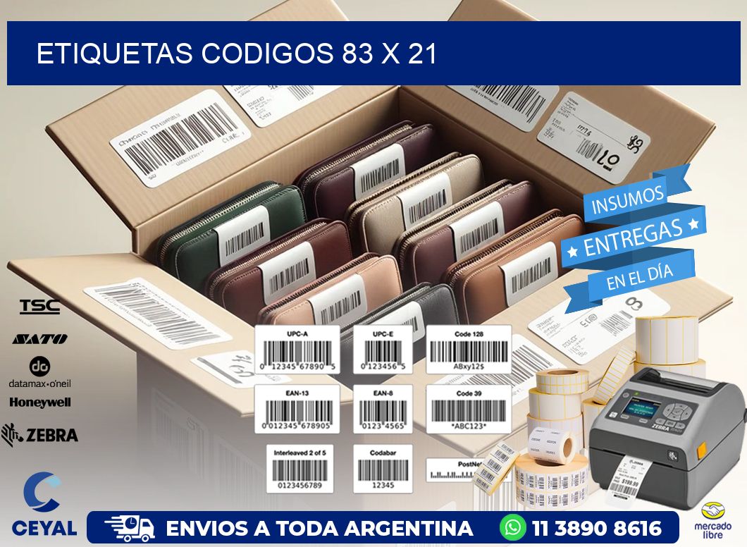 etiquetas codigos 83 x 21