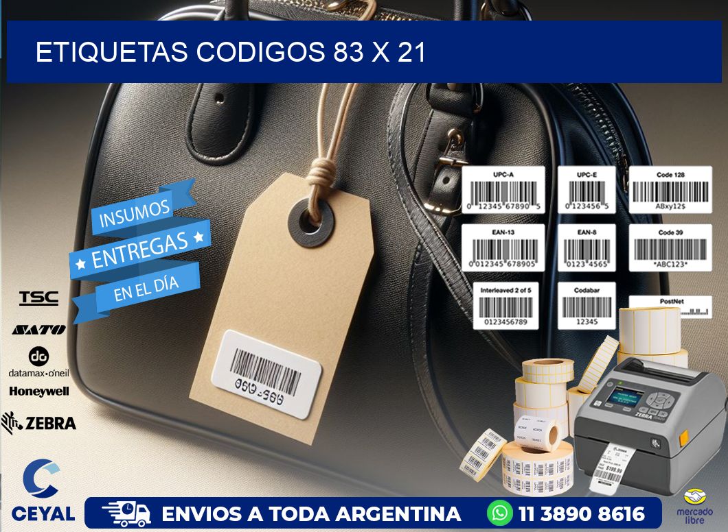 etiquetas codigos 83 x 21